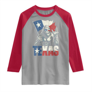 Bigfoot Texas Raglan Shirt Sasquatch Loves Rock On Hand Texan Texas Flag TS10 Sport Gray Red Print Your Wear