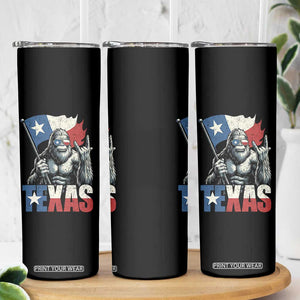Bigfoot Texas Skinny Tumbler Sasquatch Loves Rock On Hand Texan Texas Flag TS10 Print Your Wear