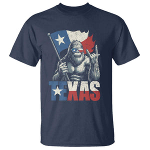 Bigfoot Texas T Shirt Sasquatch Loves Rock On Hand Texan Texas Flag TS10 Navy Print Your Wear