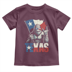 Bigfoot Texas Toddler T Shirt Sasquatch Loves Rock On Hand Texan Texas Flag TS10 Maroon Print Your Wear