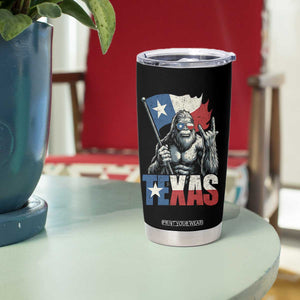 Bigfoot Texas Tumbler Cup Sasquatch Loves Rock On Hand Texan Texas Flag TS10 Print Your Wear