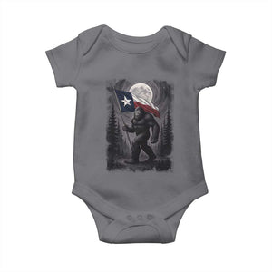 Bigfoot Texas Baby Onesie Forest Sasquatch Loves Rock On Hand Texas Flag TS10 Charcoal Print Your Wear