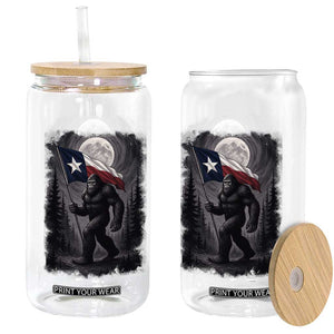 Bigfoot Texas Glass Can Forest Sasquatch Loves Rock On Hand Texas Flag TS10 Print Your Wear