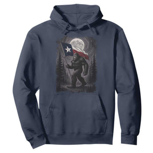 Bigfoot Texas Hoodie Forest Sasquatch Loves Rock On Hand Texas Flag TS10 Navy Print Your Wear