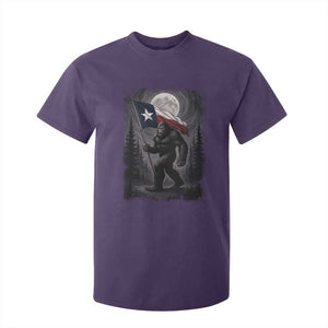 Bigfoot Texas T Shirt For Kid Forest Sasquatch Loves Rock On Hand Texas Flag TS10 Purple Print Your Wear