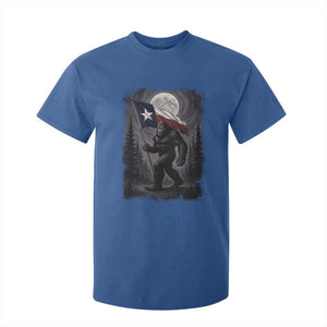 Bigfoot Texas T Shirt For Kid Forest Sasquatch Loves Rock On Hand Texas Flag TS10 Royal Blue Print Your Wear