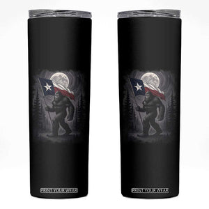 Bigfoot Texas Skinny Tumbler Forest Sasquatch Loves Rock On Hand Texas Flag TS10 Black Print Your Wear