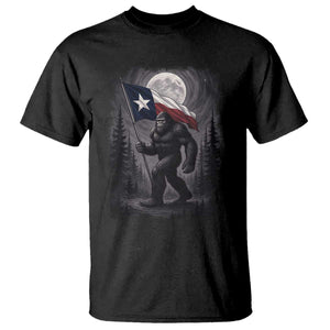 Bigfoot Texas T Shirt Forest Sasquatch Loves Rock On Hand Texas Flag TS10 Black Print Your Wear