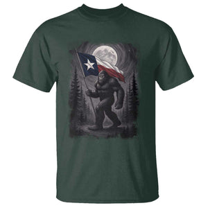 Bigfoot Texas T Shirt Forest Sasquatch Loves Rock On Hand Texas Flag TS10 Dark Forest Green Print Your Wear