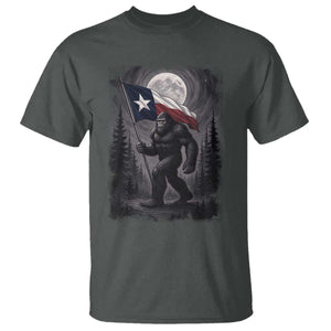 Bigfoot Texas T Shirt Forest Sasquatch Loves Rock On Hand Texas Flag TS10 Dark Heather Print Your Wear