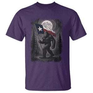 Bigfoot Texas T Shirt Forest Sasquatch Loves Rock On Hand Texas Flag TS10 Purple Print Your Wear