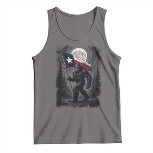 Bigfoot Texas Tank Top Forest Sasquatch Loves Rock On Hand Texas Flag - Print Your Wear