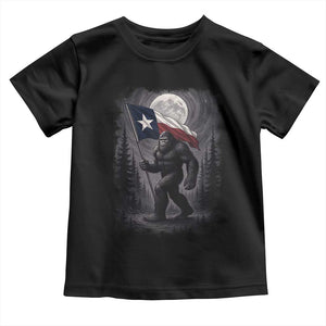 Bigfoot Texas Toddler T Shirt Forest Sasquatch Loves Rock On Hand Texas Flag TS10 Black Print Your Wear