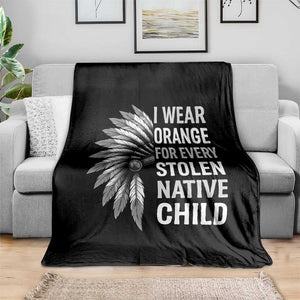 I Wear Orange For Every Stolen Native Child Throw Blanket Orange Day TS10 Print Your Wear