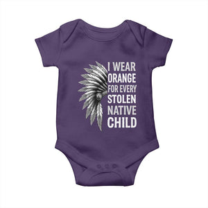 I Wear Orange For Every Stolen Native Child Baby Onesie Orange Day TS10 Purple Print Your Wear