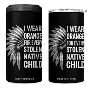 I Wear Orange For Every Stolen Native Child 4 in 1 Can Cooler Tumbler Orange Day TS10 One Size: 16 oz Black Print Your Wear