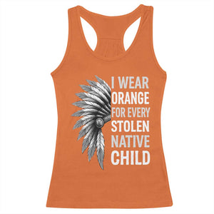 I Wear Orange For Every Stolen Native Child Racerback Tank Top Orange Day TS10 Orange Print Your Wear