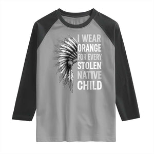I Wear Orange For Every Stolen Native Child Raglan Shirt Orange Day TS10 Sport Gray Black Print Your Wear