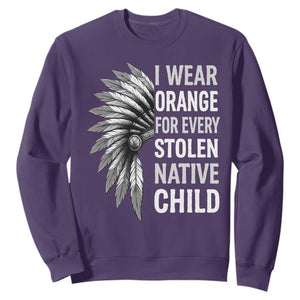 I Wear Orange For Every Stolen Native Child Sweatshirt Orange Day TS10 Purple Print Your Wear