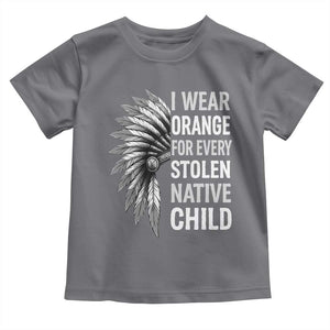 I Wear Orange For Every Stolen Native Child Toddler T Shirt Orange Day TS10 Charcoal Print Your Wear