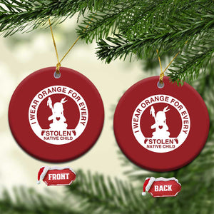 I Wear Orange For Every Stolen American Native Child Christmas Ornament Bring Our Children Home Orange Day TS10 Circle Red Print Your Wear