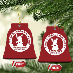 I Wear Orange For Every Stolen American Native Child Christmas Ornament Bring Our Children Home Orange Day TS10 Bell Flake Red Print Your Wear