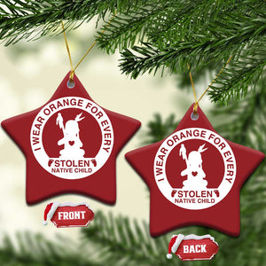 I Wear Orange For Every Stolen American Native Child Christmas Ornament Bring Our Children Home Orange Day TS10 Star Red Print Your Wear