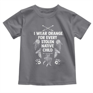 I Wear Orange For Every Stolen American Native Child Toddler T Shirt TS10 Charcoal Print Your Wear