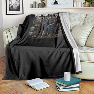 Waiting On Parts HVAC Tech Skeleton Funny Mechanic Graphic Throw Blanket