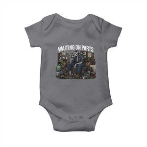 Waiting On Parts HVAC Tech Skeleton Funny Mechanic Graphic Baby Onesie