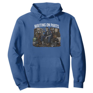 Waiting On Parts HVAC Tech Skeleton Funny Mechanic Graphic Hoodie