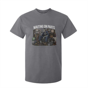 Waiting On Parts HVAC Tech Skeleton Funny Mechanic Graphic T Shirt For Kid