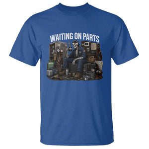 Waiting On Parts HVAC Tech Skeleton Funny Mechanic Graphic T Shirt
