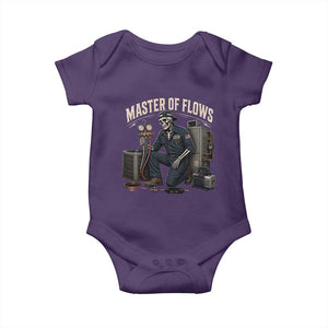 HVAC Tech Skeleton Mechanic Baby Onesie Master Of Flows Vintage Distressed Graphic