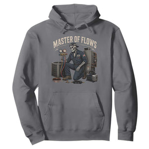 HVAC Tech Skeleton Mechanic Hoodie Master Of Flows Vintage Distressed Graphic