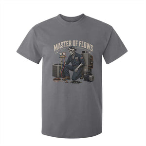 HVAC Tech Skeleton Mechanic T Shirt For Kid Master Of Flows Vintage Distressed Graphic