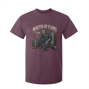 HVAC Tech Skeleton Mechanic T Shirt For Kid Master Of Flows Vintage Distressed Graphic