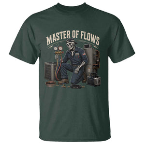 HVAC Tech Skeleton Mechanic T Shirt Master Of Flows Vintage Distressed Graphic