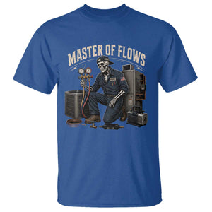 HVAC Tech Skeleton Mechanic T Shirt Master Of Flows Vintage Distressed Graphic