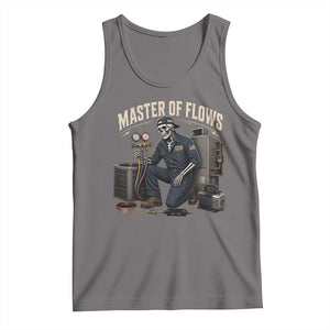 HVAC Tech Skeleton Mechanic Tank Top Master Of Flows Vintage Distressed Graphic