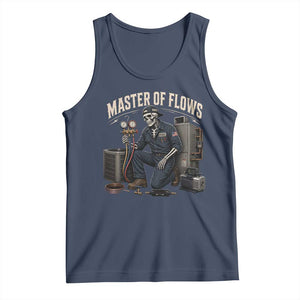 HVAC Tech Skeleton Mechanic Tank Top Master Of Flows Vintage Distressed Graphic