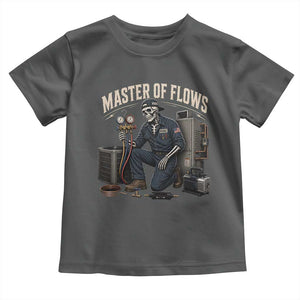 HVAC Tech Skeleton Mechanic Toddler T Shirt Master Of Flows Vintage Distressed Graphic