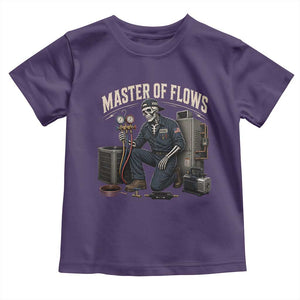 HVAC Tech Skeleton Mechanic Toddler T Shirt Master Of Flows Vintage Distressed Graphic