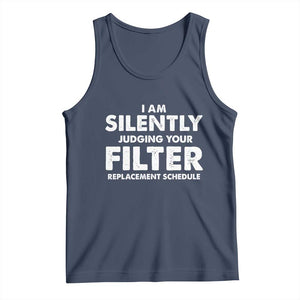 HVAC Tech Graphic Tank Top I Am Silently Judging Your Filter Replacement Schedule