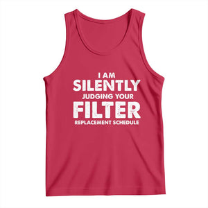 HVAC Tech Graphic Tank Top I Am Silently Judging Your Filter Replacement Schedule
