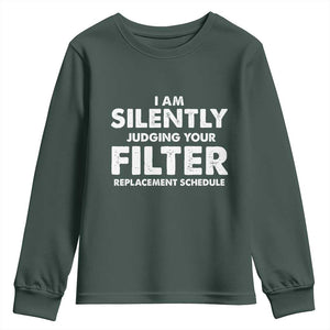 HVAC Tech Graphic Youth Sweatshirt I Am Silently Judging Your Filter Replacement Schedule