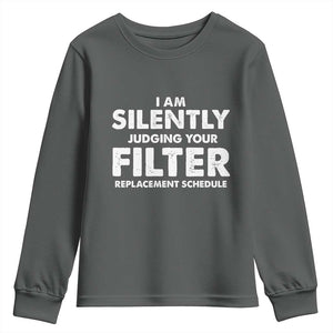 HVAC Tech Graphic Youth Sweatshirt I Am Silently Judging Your Filter Replacement Schedule