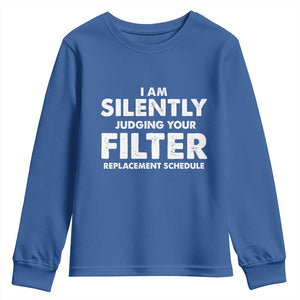 HVAC Tech Graphic Youth Sweatshirt I Am Silently Judging Your Filter Replacement Schedule