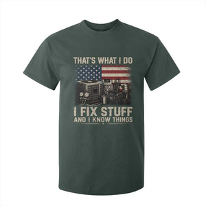 HVAC Technician American Flag T Shirt For Kid I Fix Stuff And I Know Things American Flag
