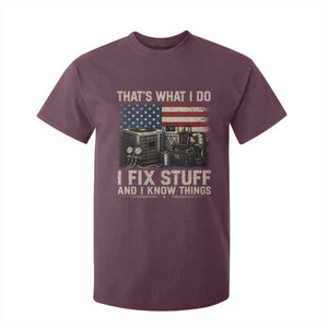 HVAC Technician American Flag T Shirt For Kid I Fix Stuff And I Know Things American Flag